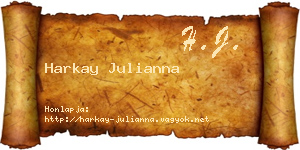 Harkay Julianna névjegykártya